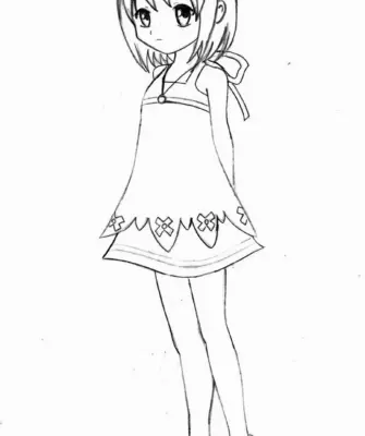 Девушка аниме рисунок карандашом в полный рост
