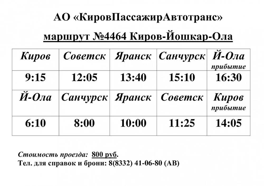 Автобус 19 киров расписание