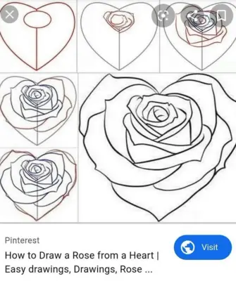 Рисунки карандашом лёгкие розы по этапам