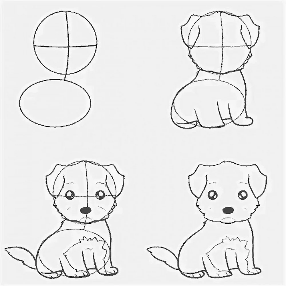 Что нарисовать быстро и красиво. Рисунок собаки легкий для срисовки. Собака рисунок карандашом легкий для срисовки. Щенок рисунок для детей карандашом. Рисунок щенка для срисовки.