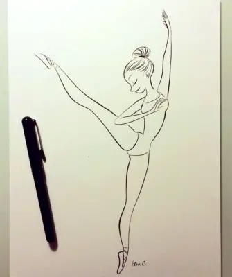 Балерина в скетчбук легко