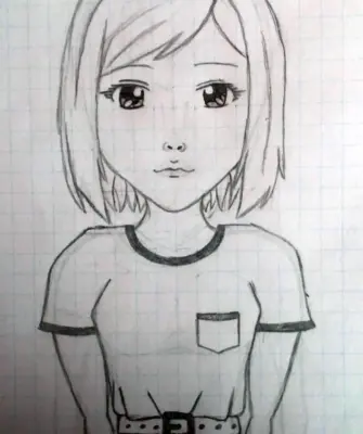 Девочка с каре рисунок карандашом