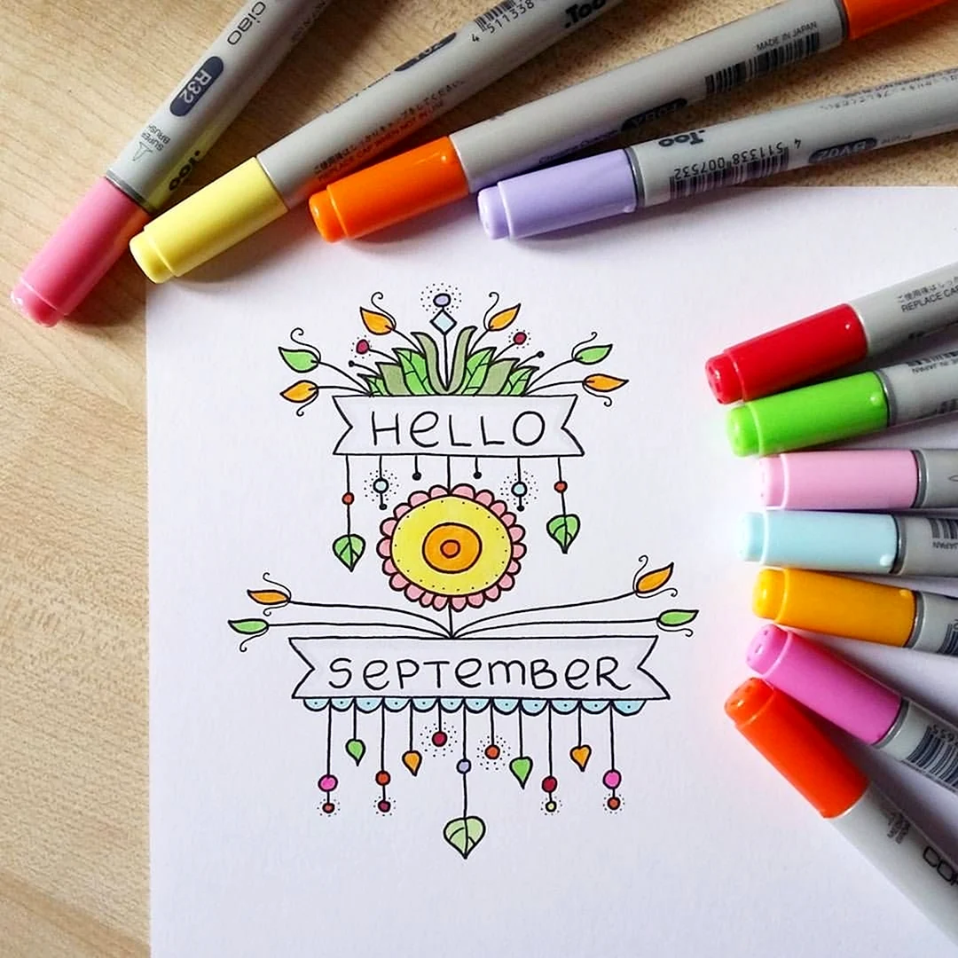 Рисунки для срисовки маркерами для скетчинга 168 цветов (49 шт)