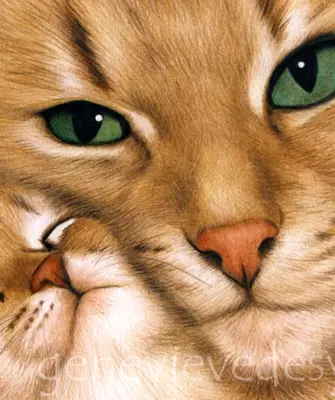 Кошка с котятами иллюстрация