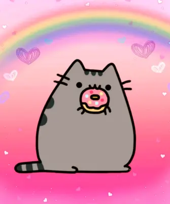 Котик Пушин с пончиком