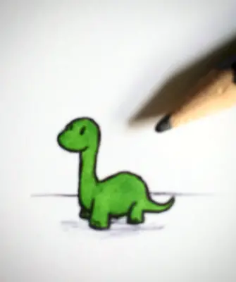 Маленький нарисованный Динозаврик