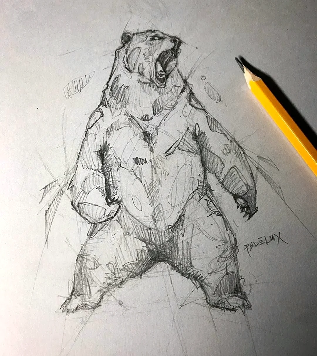 Медведь набросок