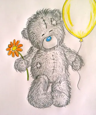 Мишка Тедди рисунок карандашом