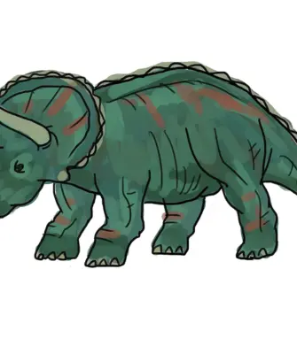 Нарисовать динозавра Трицератопса