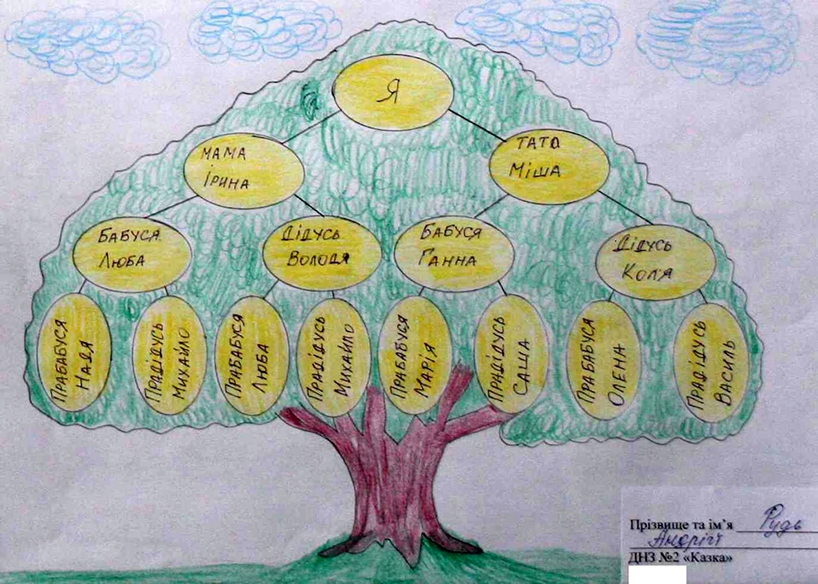 Древо семьи как нарисовать 2 класс