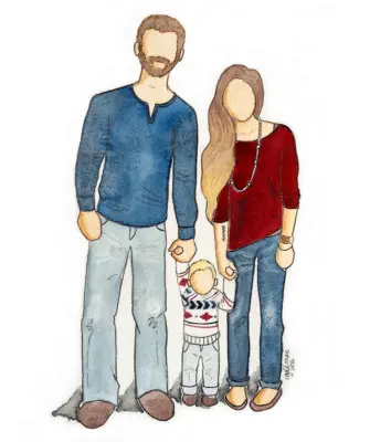 Необычный рисунок семьи