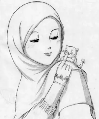 Раскраска девушка в хиджабе