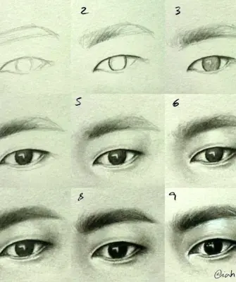 Рисование азиатских глаз