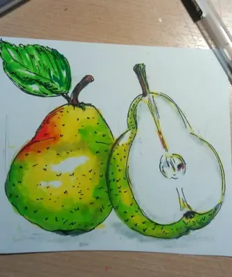 Рисование маркерами фрукты