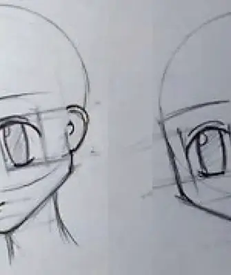 Рисунки аниме для начинающих голова