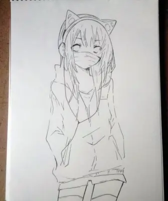 Рисунки для срисовки карандашом аниме девушки