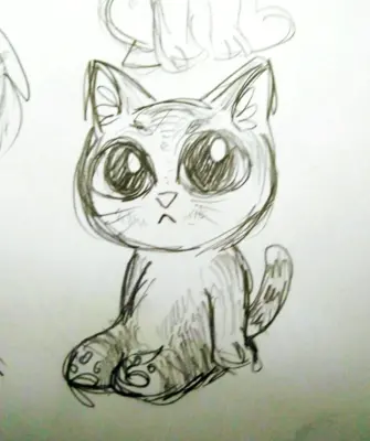 Рисунки карандашом для срисовки котики няшки