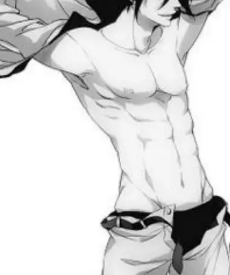 Рисунок аниме парня без футболки