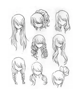 Урок рисования волос в стиле аниме