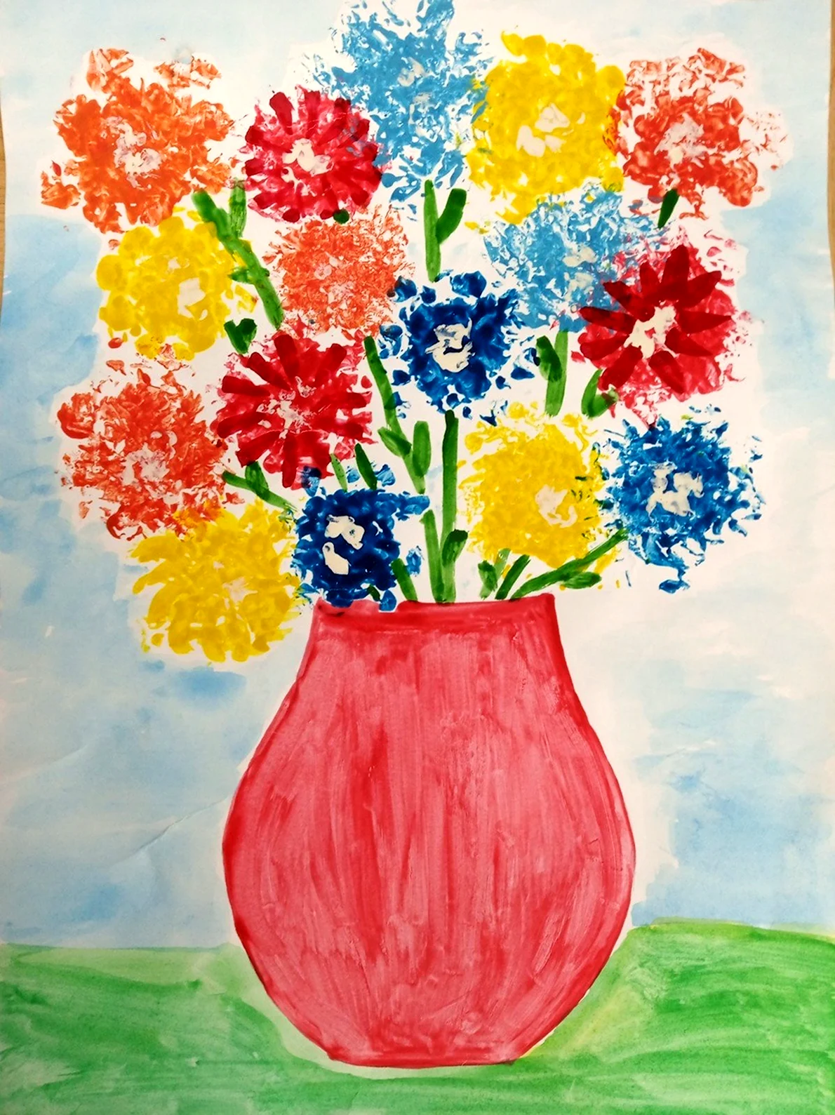 Ваза с цветами красками для детей. Рисование ваза с цветами. Ваза с цветами гуашью для детей. Рисование букет для мамы. Ваза с цветами рисование в подготовительной группе