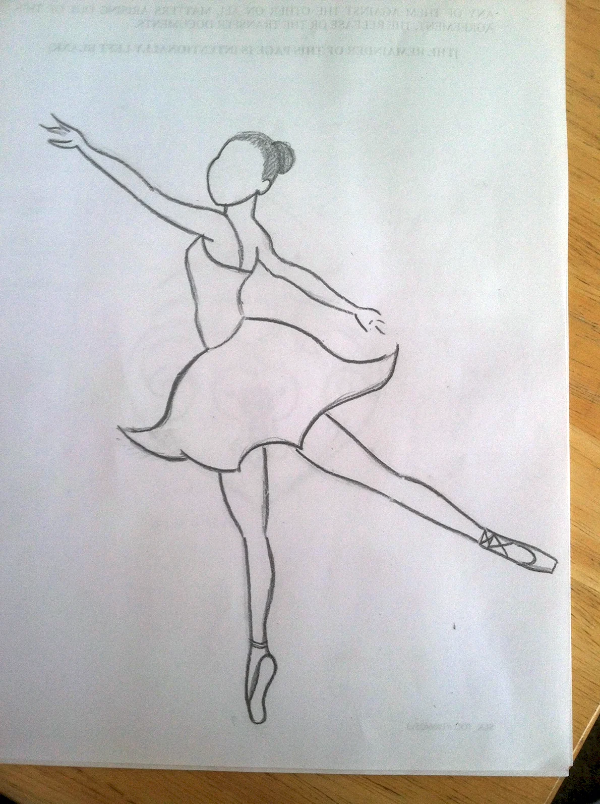 Балерина для срисовки легко