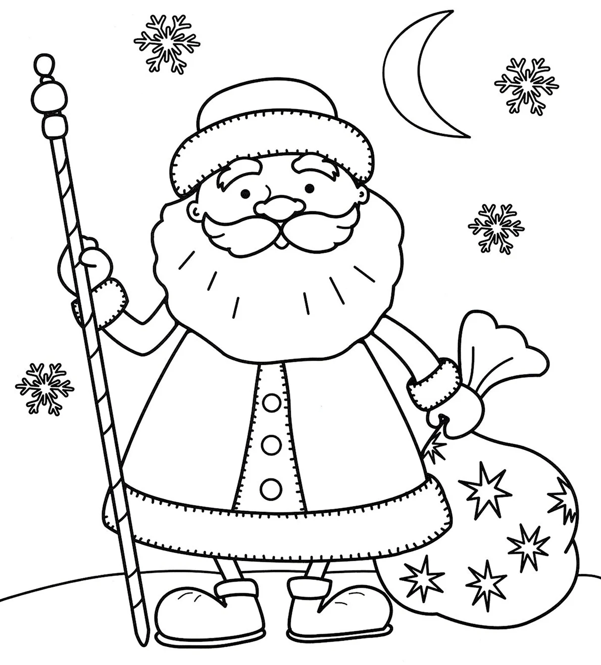 Раскраски Деда Мороза и Снегурочки — Распечатать бесплатно