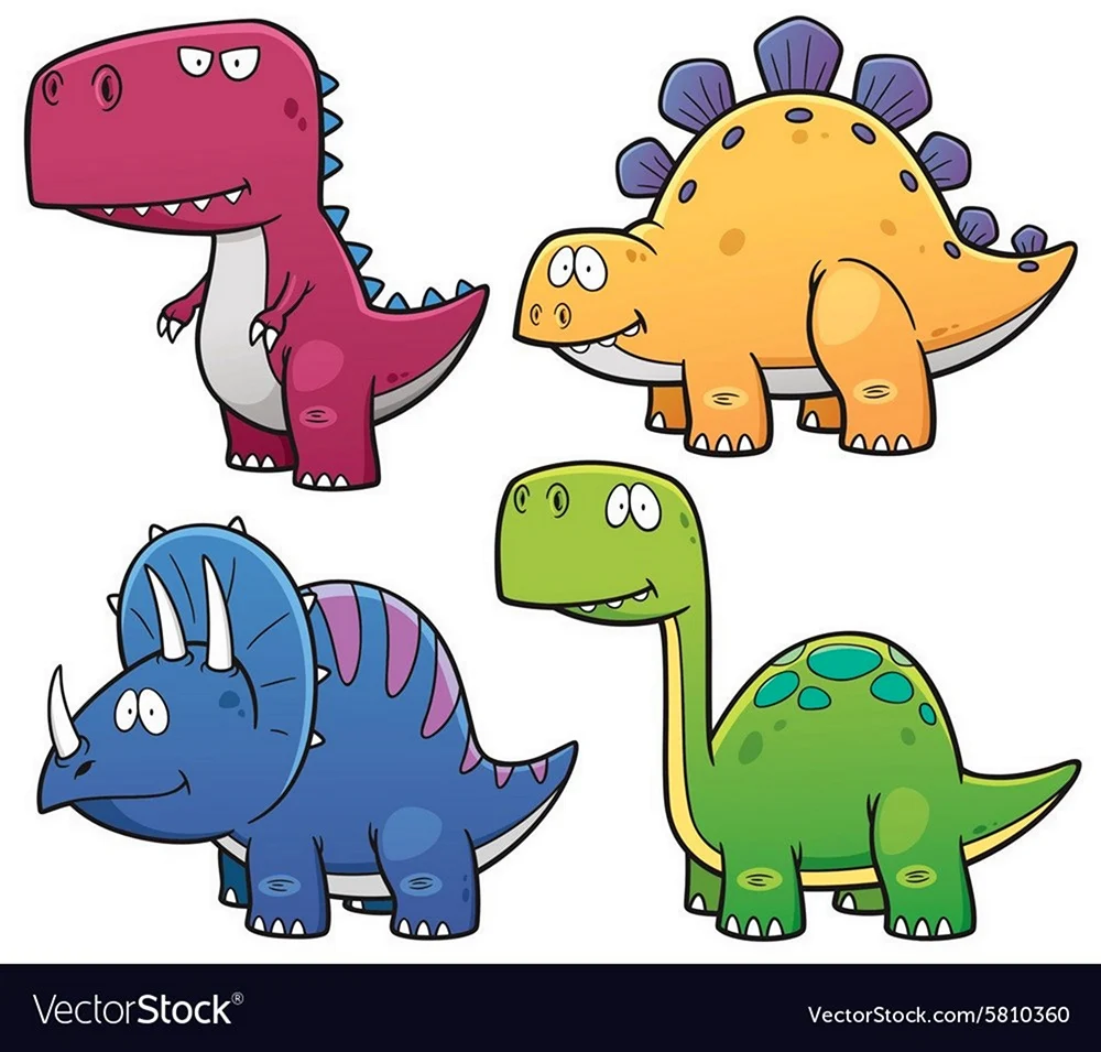 Динозавры милый арт без фона