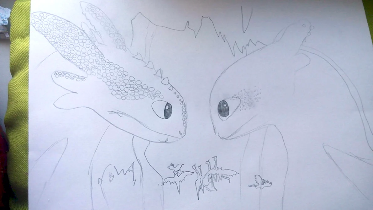 Дракон Беззубик и рисунок акварелью для начинающих