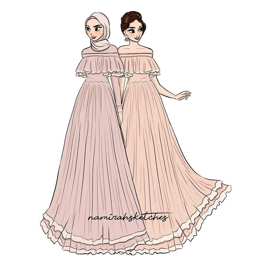 Эскизы мусульманских платьев