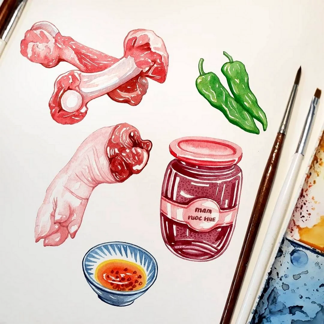 Эстетичные идеи для рисования еда