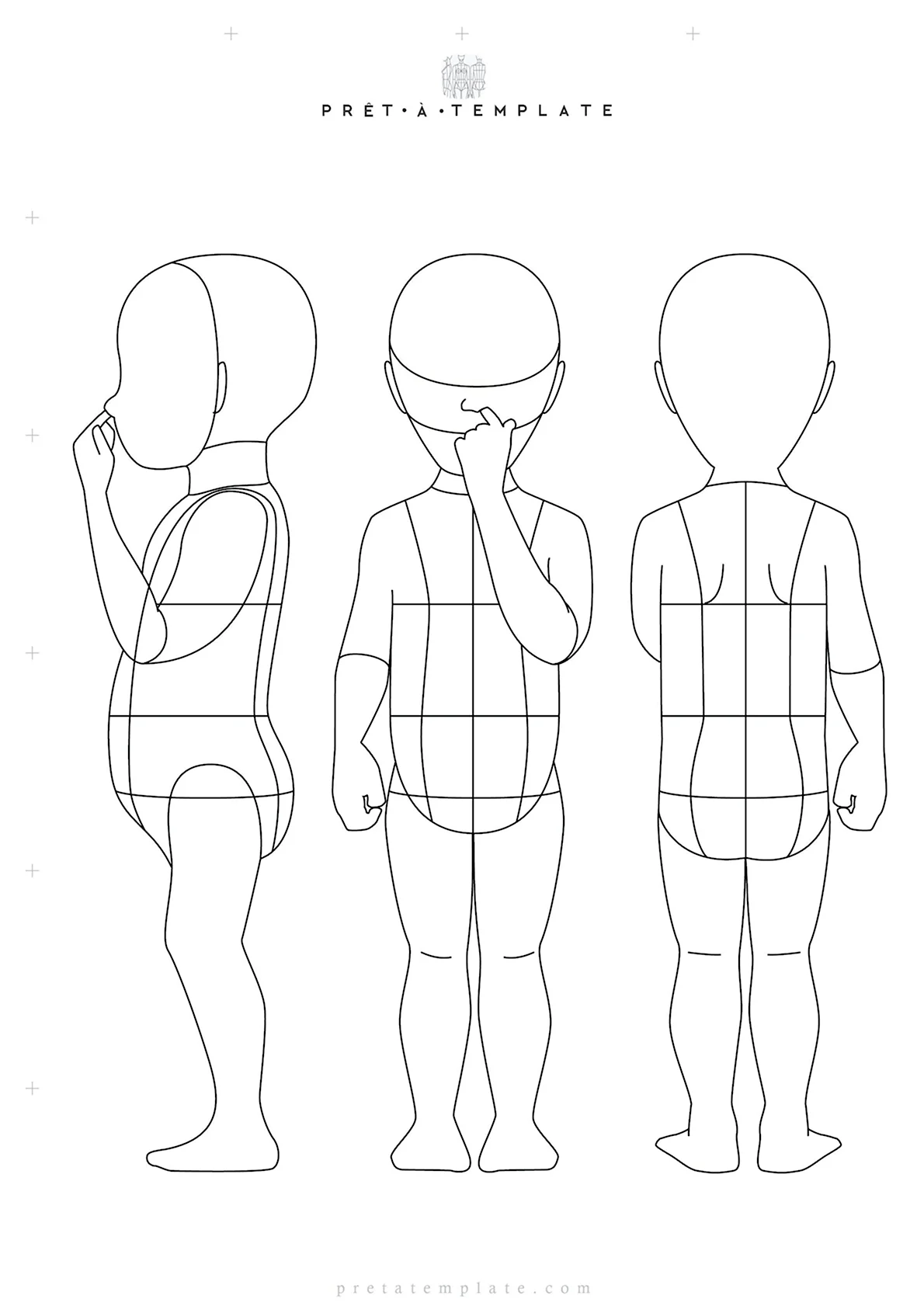 Фигура ребенка для эскиза одежды
