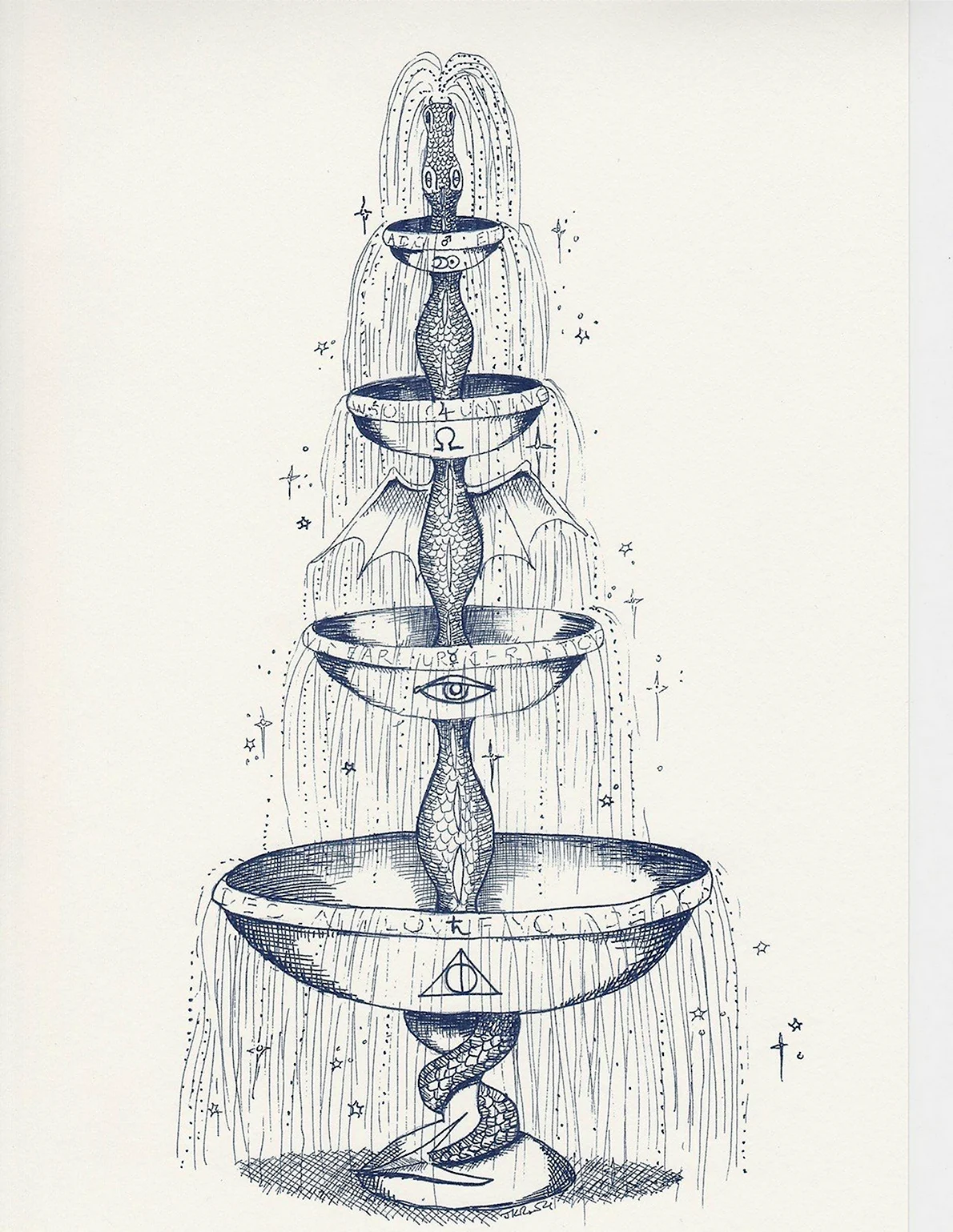Как нарисовать фонтан, фонтан воды карандашом поэтапно