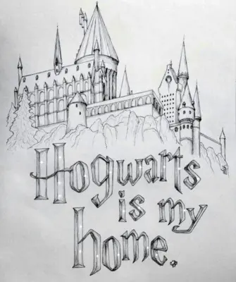 Гарри Поттер замок Хогвартс рисунок