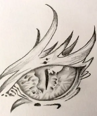 Глаз дракона карандашом