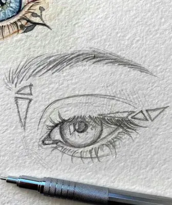 Глаз ручкой