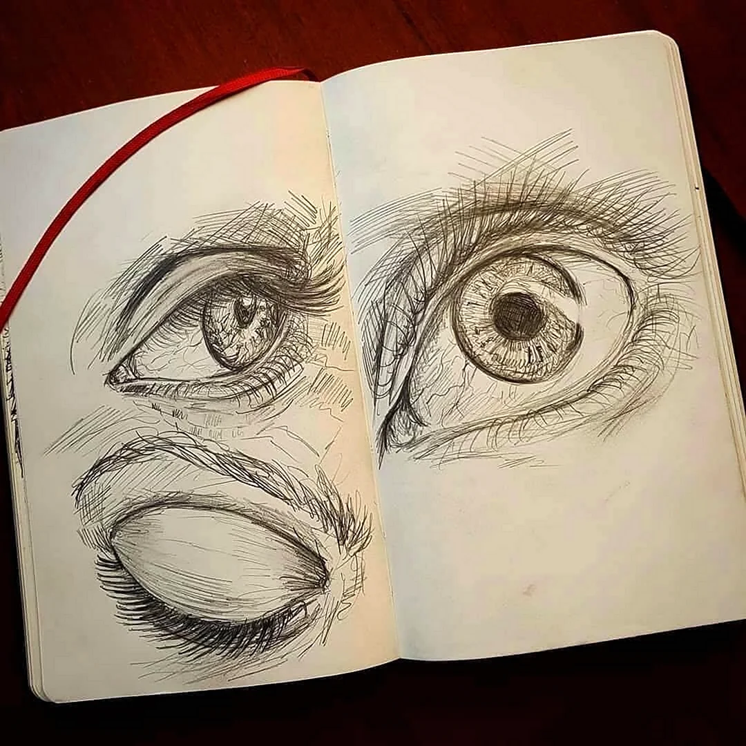 Глаза скетчбук рисование
