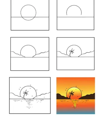 Как нарисовать закат