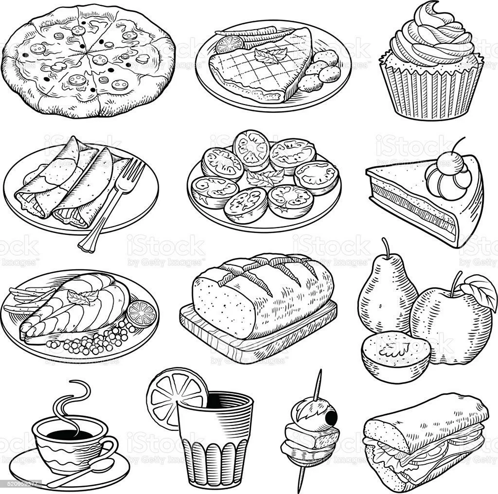 Картинки для срисовки еда