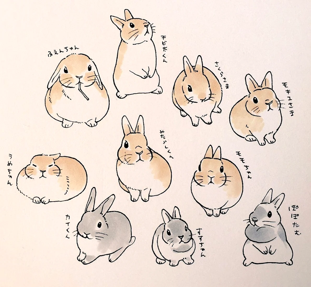 Картинки для срисовки милые кролики