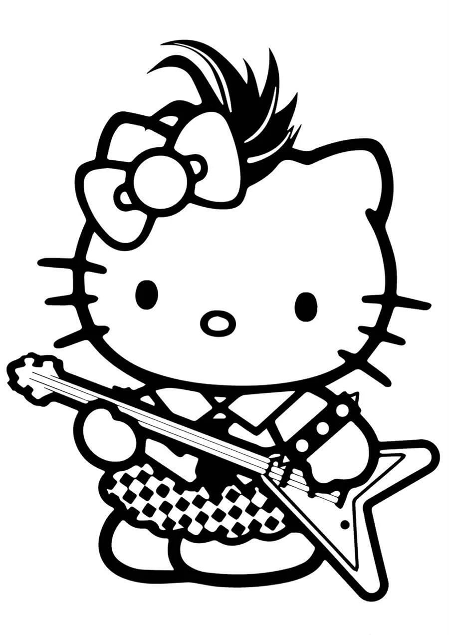 Раскраски Хелло Китти (Hello Kitty) для девочек распечатать бесплатно для детей онлайн