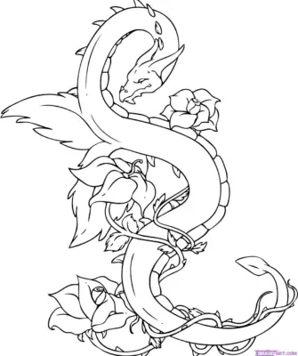 Китайский дракон картинки для срисовки