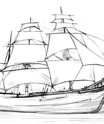 Корабль рисунок карандашом