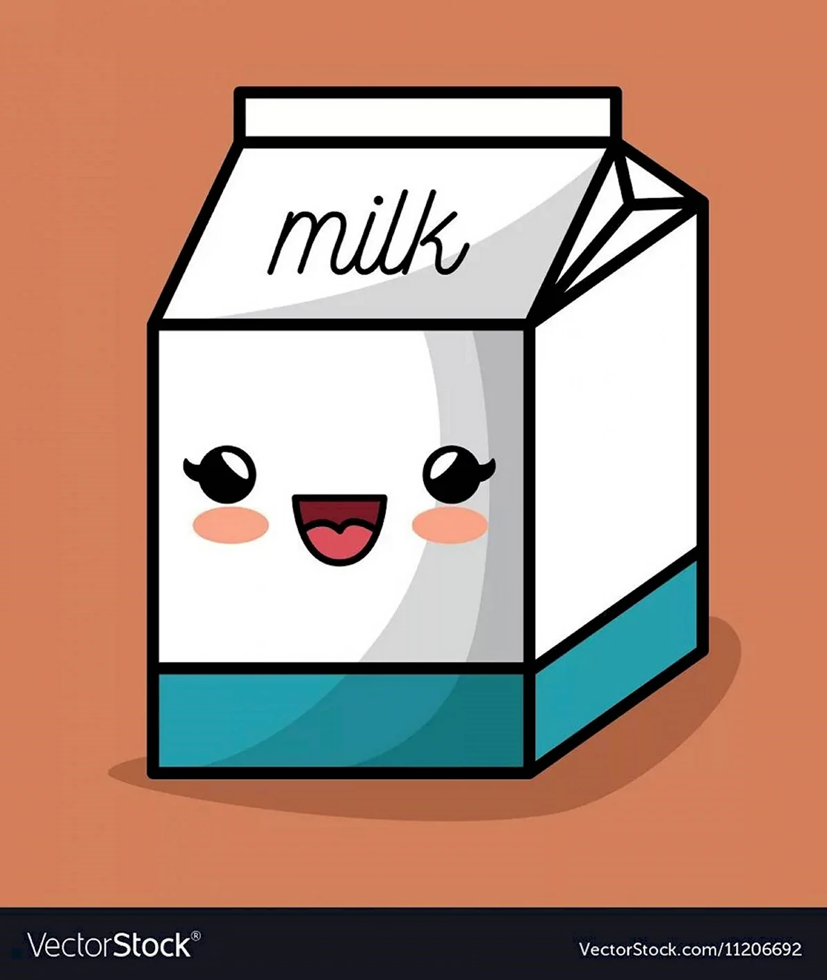 Коробка молока кавай