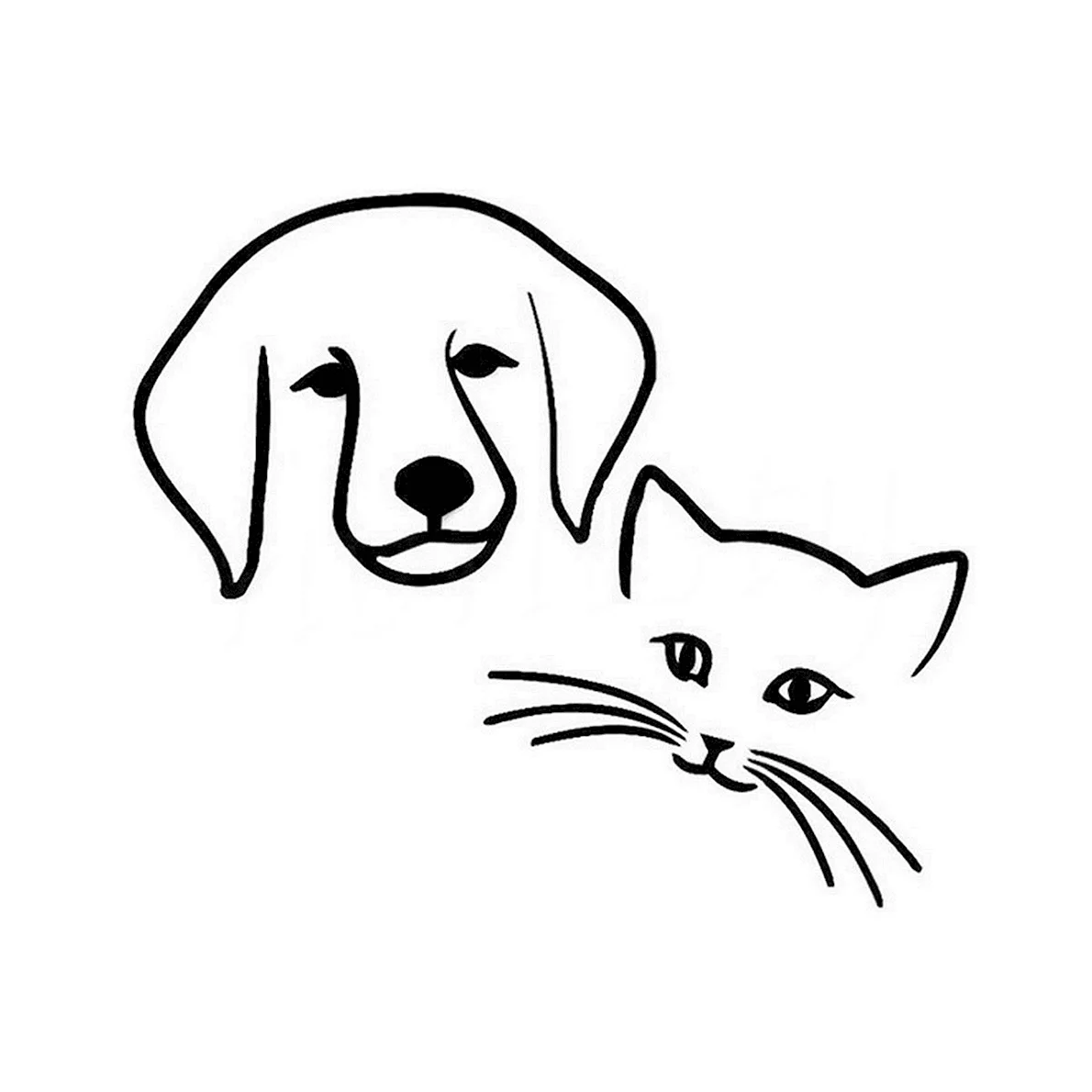 Раскраска Собака и кошка | Раскраски для детей печать онлайн