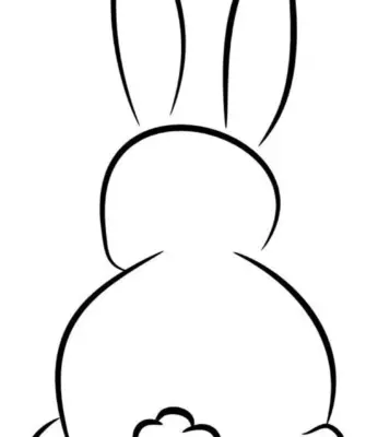 Кролик в цилиндре контурный рисунок