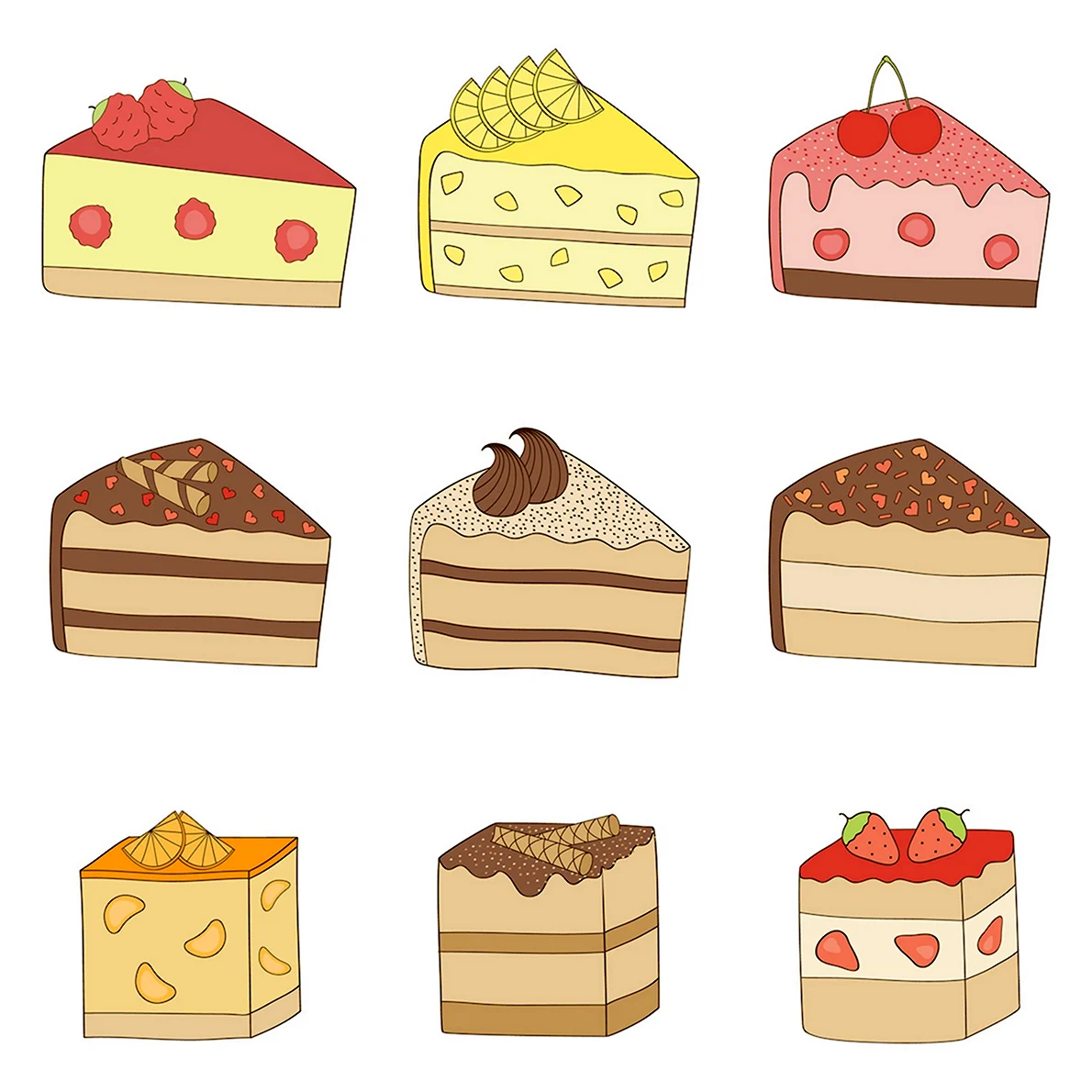 Кусочки тортиков для срисовки