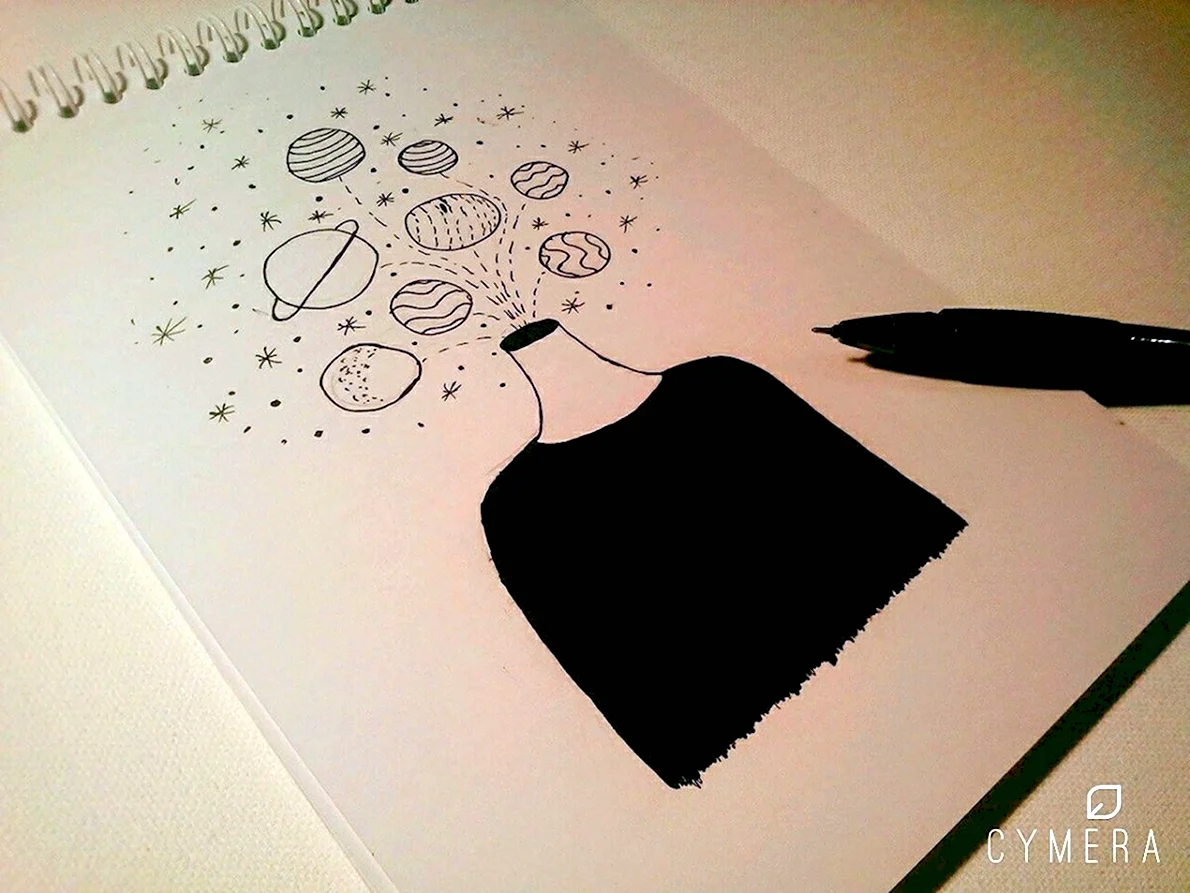 Маленькие рисунки для срисовки черной ручкой