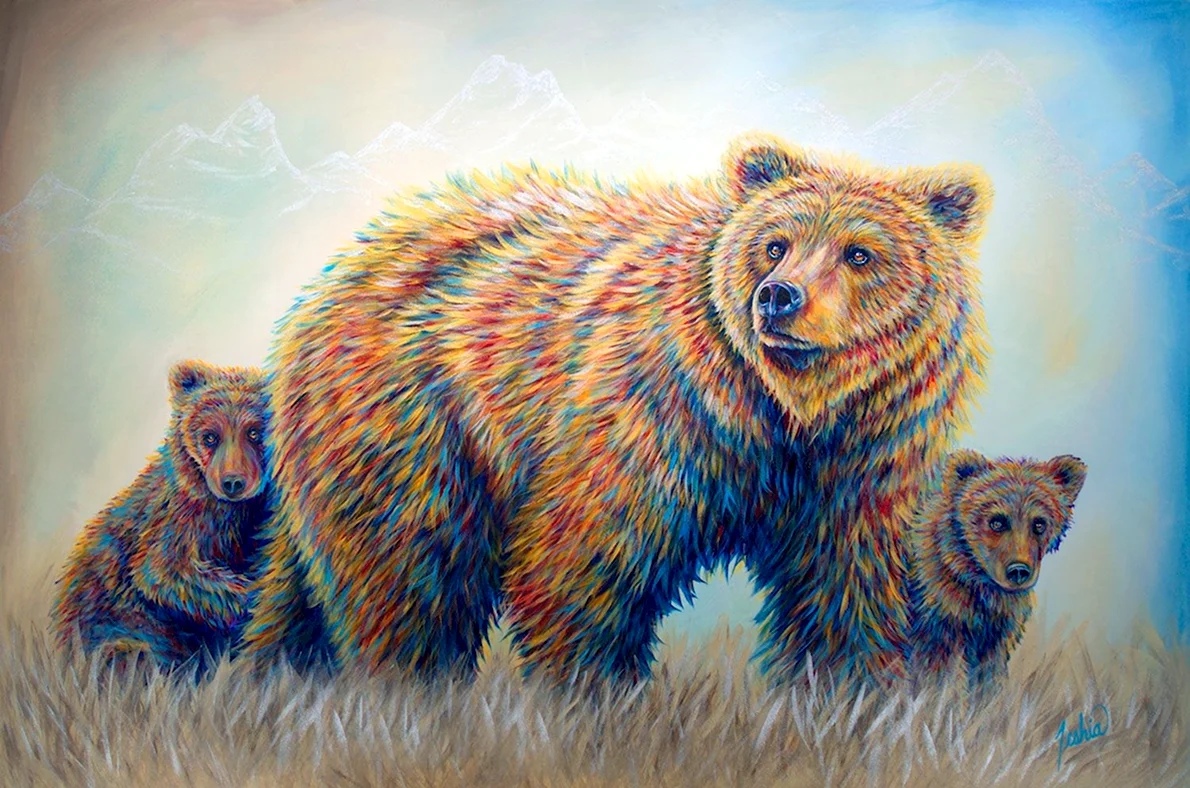 Медведь живопись