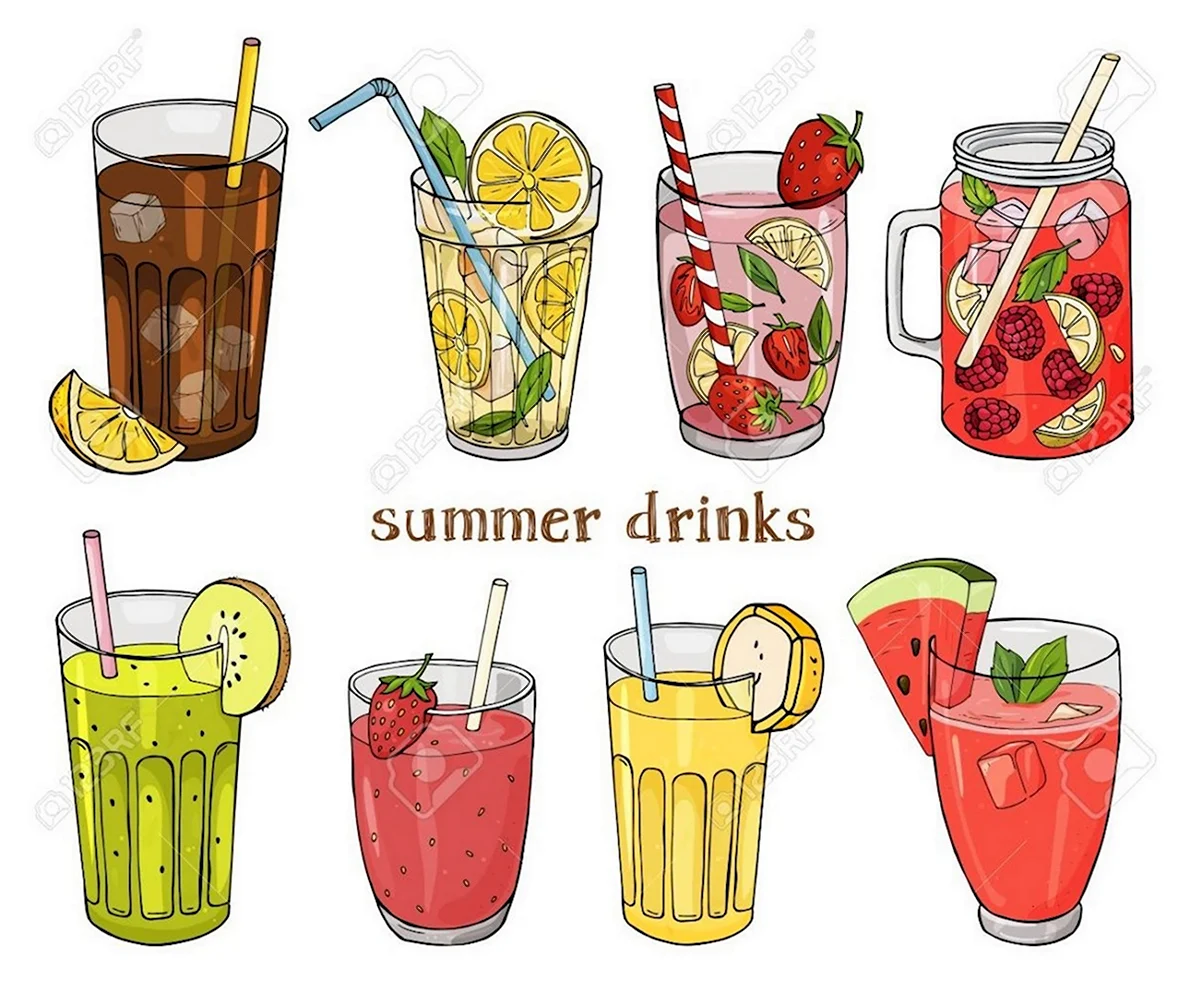 Наклейки на летние напитки