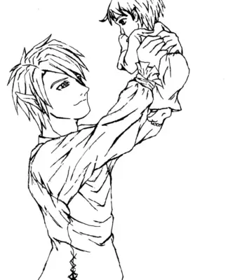 Отец и сын аниме рисунок